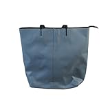  Shopping-et-Mode - Borsa a mano azzurro in similpelle con cuciture originali e tracolla nera - Azzurro, Sintetico, Azzurro
