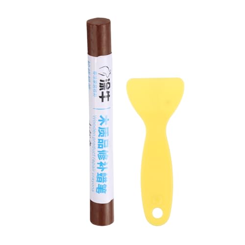 HARFINGTON Palillos de relleno de madera para muebles de madera, reparación de arañazos, marcadores de retoque de muebles con raspador amarillo para agujeros de madera, madera, piso, mesa, puerta