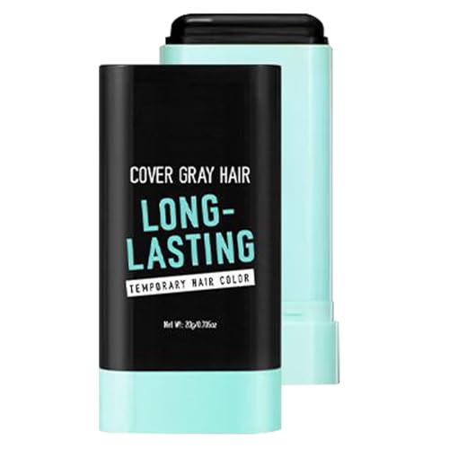 Duroecsain Lápiz de tinte para el cabello, Lápiz de color oscuro para cobertura de canas, lápiz de color natural para uso diario en el salón para la barba del cuero cabelludo mujeres hombres