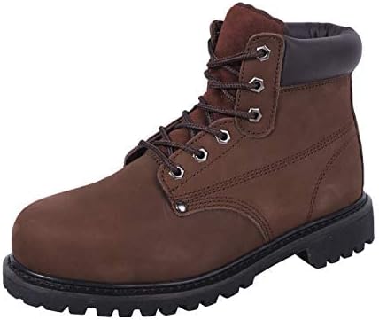 Miniatura 6 de Botas de trabajo para hombres, botas de seguridad de cuero con punta de acero, resistentes al aceite, antideslizantes y al calor, botas industriales