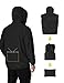 COOFANDY Men Rain Jacket with Hood Waterproof Packable Lightweight Thin Windbreaker Jackets Black Large