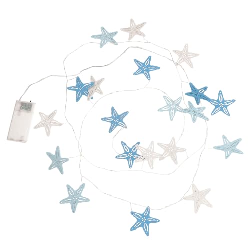 SUPVOX Guirlande Lumineuse LED en Bois Étoile de Mer Fil en Cuivre, 20 Lampes Colorées à Piles, Décoration Intérieure pour Maison et Fête
