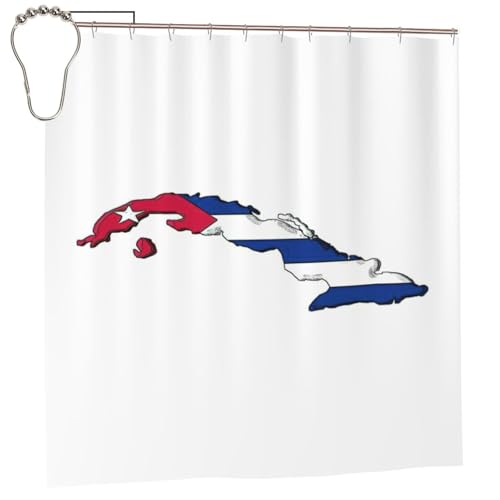 Rideau de douche Cuba en polyester 183x183 cm avec 12 œillets