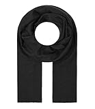 Majea Tuch Lima schmal geschnittenes Damen-Halstuch leicht uni einfarbig dünn unifarben Schal weich Sommerschal Übergangsschal, Schwarz, 180cm x 50cm