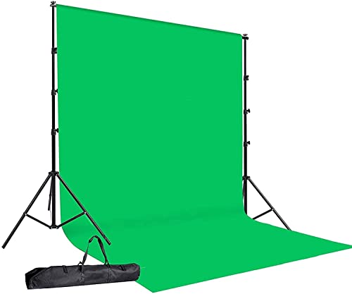 Image of Green Screen Backdrop with Stand, 8FT X 12FT Thick Wide Green Screen Backdrop with 9 FT x 9 FT Wide Photo Backdrop Stand, Photo Backdrop Stand Kit Include Carry Bag