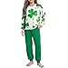 MXTPOV St Patty's Day Outfit For Kids 2 Piece Spring Clothes Cute Printed Shamrock Sweatshirt Top Long Pants Set Green st patty's day outfit girls Size 15-16