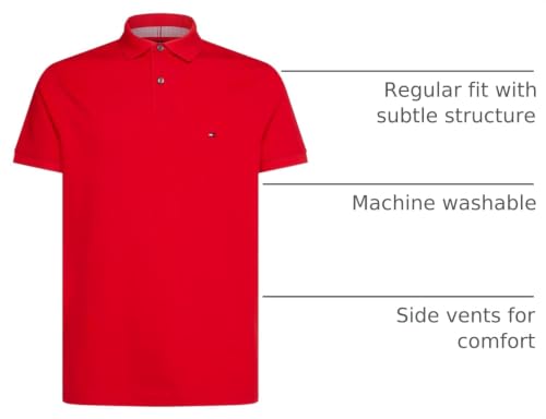 Image of Tommy Hilfiger Men's Short Sleeve Cotton Pique Polo Shirt in Regular Fit 2024 Collection