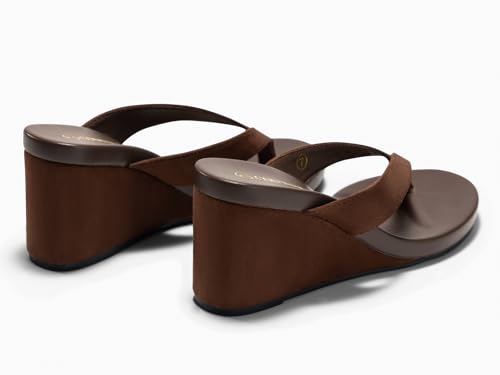 Image of Coutgo Womens Wedge Heels Sandals Platform Flip Flops Slides Slip On Summer Beach Shoes