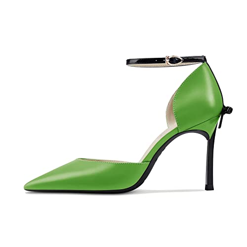 Castamere Women Stiletto High Heel Pointed Toe Pumps Ankle Strap Two-Piece Bow-Knot Wedding Dress 3.3 Inches Heels2