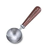 【Amazon限定ブランド】Easyworkz レトロ コーヒーメジャー スプーン ステンレス鋼 と 黒クルミ 木製ハンドル 10g 計量 ｢シルバー｣