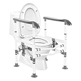 NnsZenith Toilet Safety Rails for Seniors,Non-Slip Handles,Supports 380LB,Adjustable Height and Width for Elderly & Handicap& Disabled,Fits Most Toilets