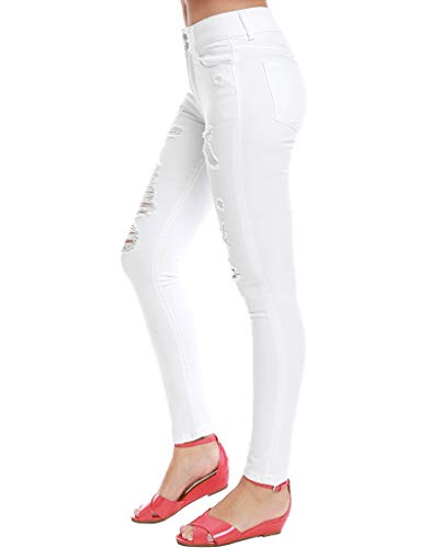 VERVET White Denim Jeans Distressed Ankle Length3