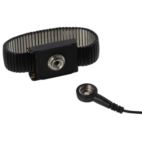 Image of ESD Wrist Strap Metal Extendable with Alligator Clip Grounding Wristband Detachable Extra Long Cord Adjustable ESD Wrist Band Electronics Repair