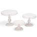 VILAVITA Set of 3 Cake Stands Round Cupcake Stands Metal Dessert Display Cake Stand, White