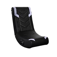 X Rocker Eclipse Video Gaming Floor Chair with Built-in Headrest Speakers, Wireless Bluetooth, Foldable, Vegan Leather, 300 lbs Max, Amazon Exclusive, Black and Silver, Gifts for Gamers