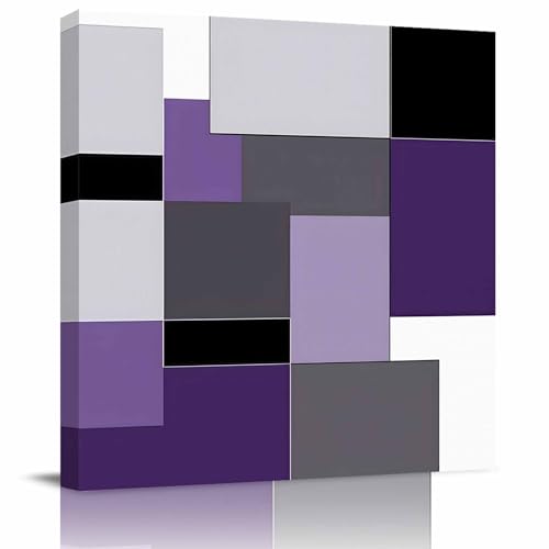 LDLYTZXK Ombre Purple Spring Square Canvas Wall Art, Geometric Canvas