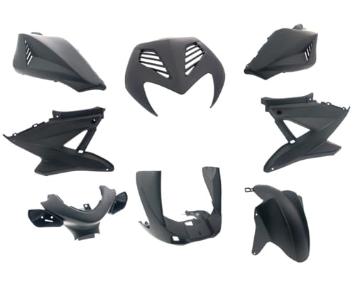 Set de carénages compatible pour Yamaha Aerox / MBK Nitro noir mat 8 pièces