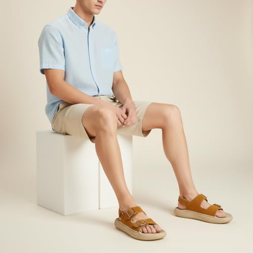 Image of WALKAROO Men's Adjustable Straps with Hook and loop Comfort Sandals - WE8822