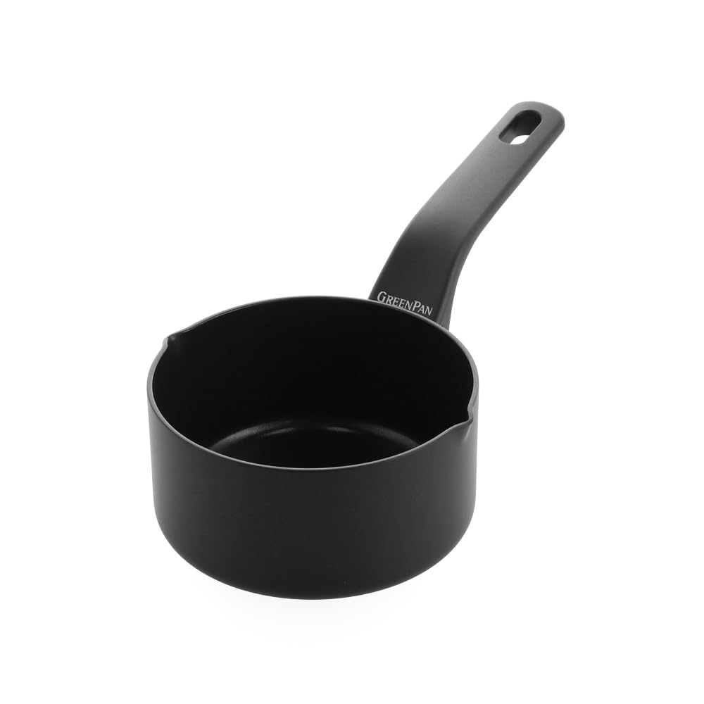Greenpan Essence Saucepan with Ceramic Non-Stick Coating with 2 Spouts - PFAS Free - Ø 16 cm