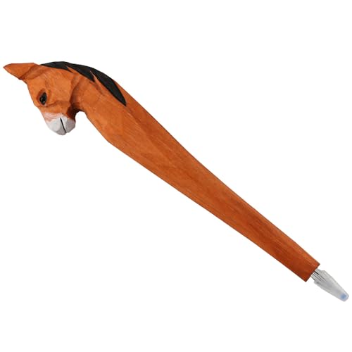 Bolígrafo Gel Animal Mango Tallado Madera Caballo miniatura 4