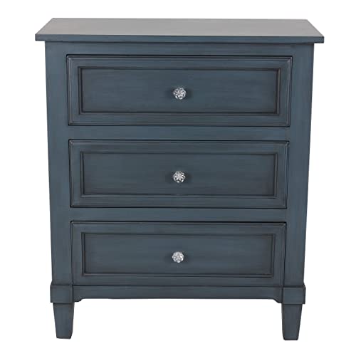 Decor Therapy Beckett 3-Drawer Side Table, 24X12X28, Antique Navy #TOP1