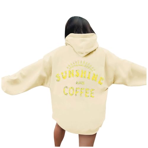 Generisch Sudadera con capucha en mi sudadera ropa de moda para mujer 2024 gráficos divertidos suéter, beige, M