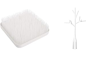 Grass Countertop Drying Rack for Kitchen, Plastic - Winter White with Twig...