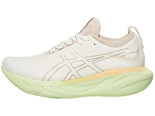 ASICS Women's Gel-Nimbus 25 Running Shoes, 10, Cream/Fawn