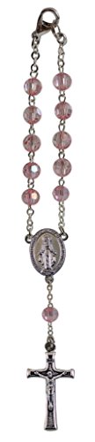 Cathedral Art (Abbey & CA Gift) October/Rose Zircon Birthstone Car Rosary