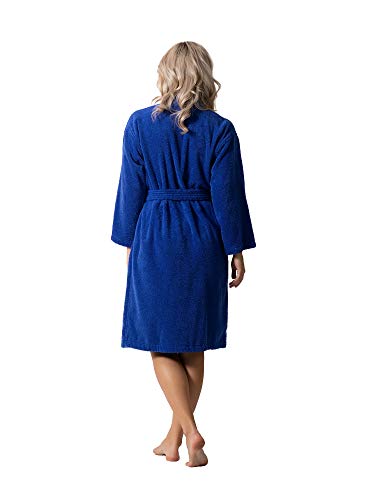 Image of Luxurious Turkish Terry Kimono Collar Super-Soft Terry Absorbent Bathrobes for Women