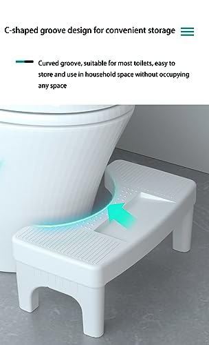 Faltbarer Toilettenhocker für Erwachsene, 17,8 cm, Grau, Badezimmer-Hocker, mit Stauraum, verbessert die Beseitigung, unterstützt gesunden, platzsparenden Trittschemel