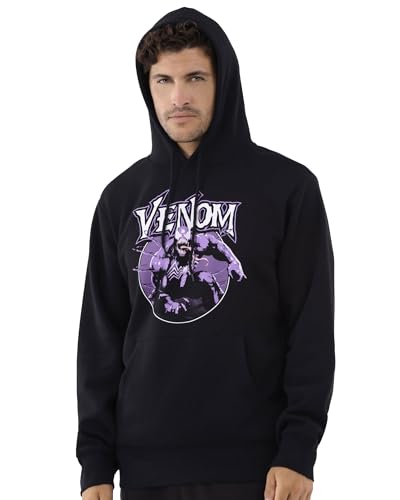 Marvel Venom Hoodie Mens Purple Symbiote Graphic Print Pullover