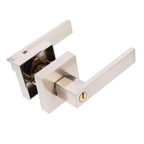 FIXOSHEE Manija y Cerradura para Puerta Interior de Aluminio con Llave Diseño Esférico de Tres Varillas Acabado Negro Mate Seguridad Fiable para Puertas de Instalación Sencilla y