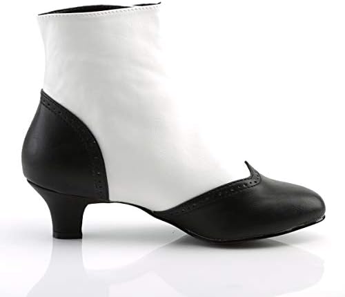 Pleaser Women's Flora-1023 Ankle Boot,White/Black,8 M US | Image 4