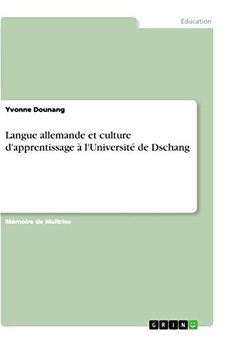 Langue allemande et culture d'apprentissage à l'Université de Dschang (French Edition)