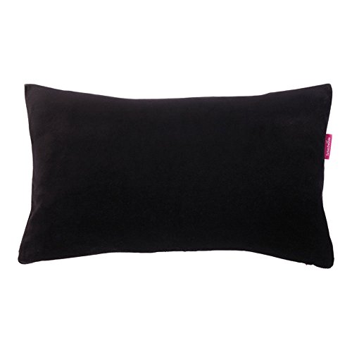 Farbenfreunde Interieur Kissenhülle Nicky, Kissen Hülle ohne Füllung, Samtkissen, Schlafkissen, Polster, Cushion, Baumwolle / Polyester, Schwarz, 40 x 60 cm, 10004060039 Cover