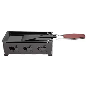 with Wooden Handle Baking Tray, Mini Solid and Durable Raclette Table Grill, Portable for Making Cheese f