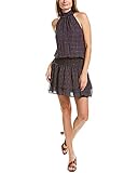 Ramy Brook Women's Geo Print Eloise High Neck Sleeveless Mini Dress, Mulberry Combo, Small