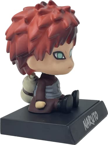 Image of AUGEN Super Hero Gaara Naruto Action Figure Limited Edition Bobblehead with Mobile Holder for Car Dashboard, Office Desk & Study Table (Pack of 1)