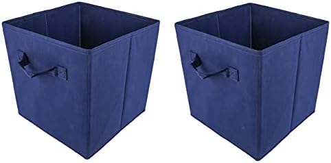Sanery Foldable Storage Boxes Set of 4 Large Cubes with Handle Collapsible Organizer Fabric Baskets for Toys, Clothes, Books, Food and Bedding (White, set of 4)