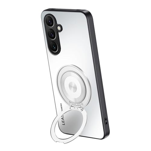 Coque aimantée Samsung S26 Ultra antichoc fine blanc givré avec anneau métallique rotatif