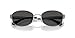Michael Kors Women's MK1161 Monte Carlo Oval Sunglasses, Silver/Dark Grey Solid, 56 mm