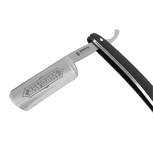 Dovo Straight Razor With Cellidur Black Handle Carbon Steel Blade #TOP4