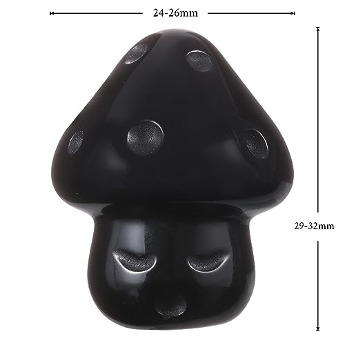 Mini champignon en cristal d'obsidienne Nupuyai, cadeau de bien-être et de relaxation - 3