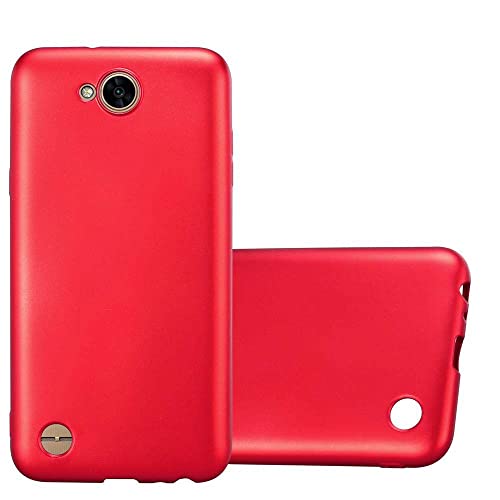 Cadorabo Funda para LG X Power 2 en Metallic Rojo - Cubierta Proteccíon de Silicona TPU Delgada e Flexible con Antichoque - Gel Case Cover Carcasa Ligera