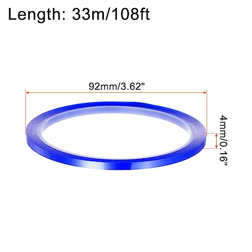 Image of HARFINGTON 4 Rolls Heat Tape High Temperature Heat Resistant Tape 4mmx33m(108ft) Sublimation Thermal Heat Transfer Tape for Sublimation Press No Residue, Blue