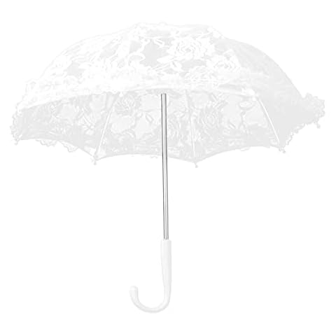 Ejoyous Lace Umbrella, Embroidery Umbrella Prop Decorative Craft Flower Lace Parasol for Wedding Costumes Cosplay Tea Party Decor (51241 Bleach Color) Cover