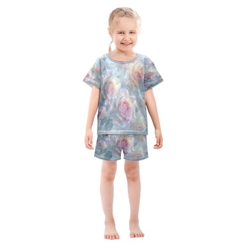 senya Short Sleeve Pajamas Sets Summer Cotton Sleepwear Roses Twining and Blooming3