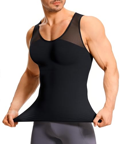 KUMAYES Camiseta Compresión Hombre Faja Reductora Hombre Alta Elasticidad Body Shaper Camisetas de Tirantes sin Mangas (XL, Negro) KUMAYES Camiseta Compresión Hombre Faja Reductora Hombre Alta Elasticidad Body Shaper Camisetas de Tirantes sin Mangas (XL, Negro)
