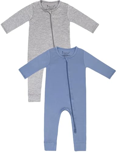 Image of Jimonda Baby Romper Boys Girls Bamboo Pajamas 2-Way Zipper Footless Unisex Long Sleeve Sleepers Sleep and Play 0-24 Months